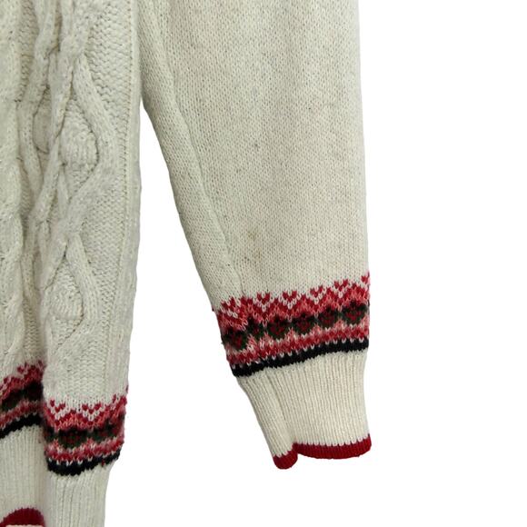 1990s Vintage Grandmacore Cottagecore Floral Knit Sweater Medium - Picture 3 of 4